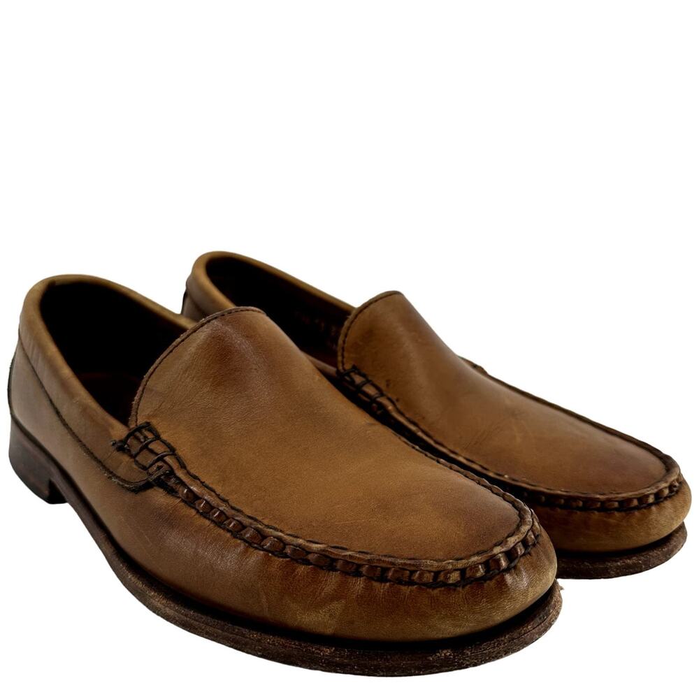 Allen Edmonds Sanibel Penny Loafers Slip On Round Toe Leather Caramel Brown 8.5D